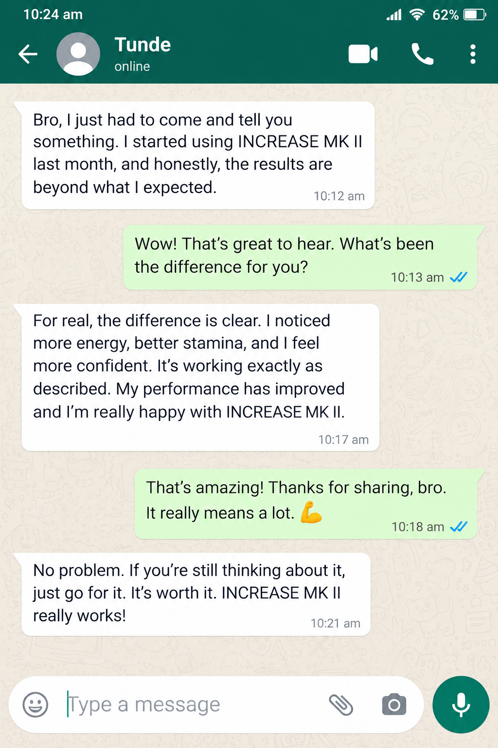 Text message conversation